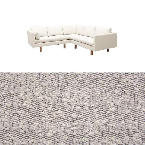 Klädsel till soffa Samsö hörnsoffa 5 sits Tyg Ascot bouclé