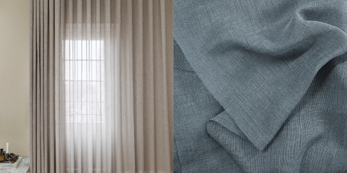 Tunn Linnestrukturgardin Giza (Transparent) Veckband