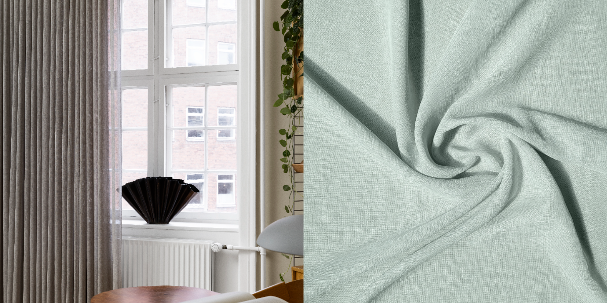 Tunn Linnestrukturgardin Sivas (Transparent) Veckband