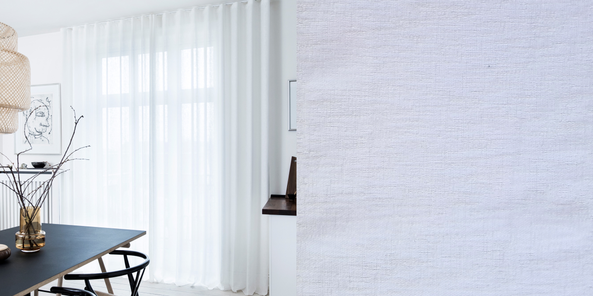 Tunn Linnestrukturgardin Smoke (Transparent) Wave