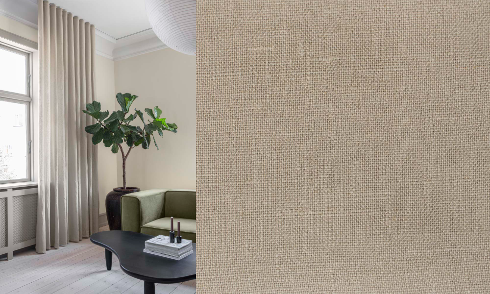 100% Linnegardin Mörkläggande Pure Linen (Fodrad) Veckband
