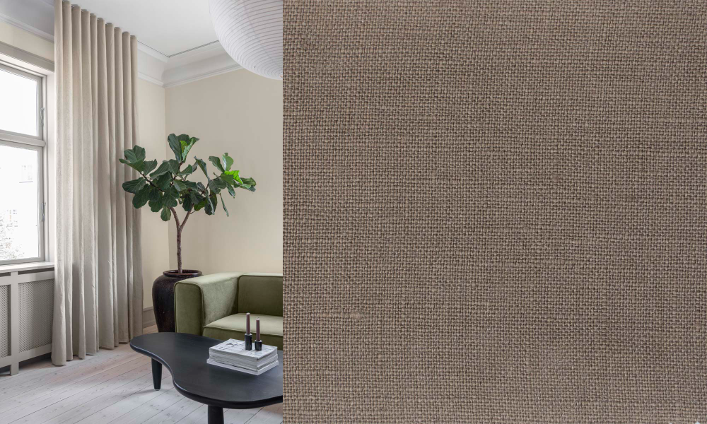 100% Linnegardin Mörkläggande Pure Linen (Fodrad) Veckband