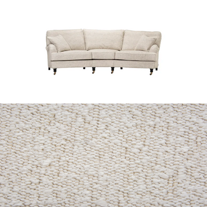 Klädsel till soffa Englesson Howard 3.5-sits svängd Tyg Ascot bouclé
