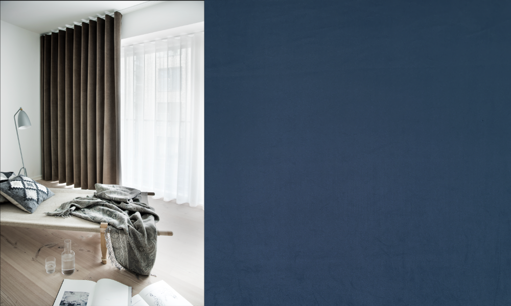 Sammetsgardin Velta Veckband