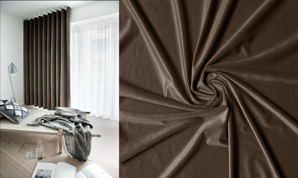 Sammetsgardin Velta Veckband