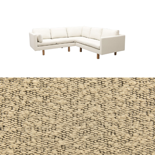 Klädsel till soffa Samsö hörnsoffa 5 sits Tyg Ascot bouclé