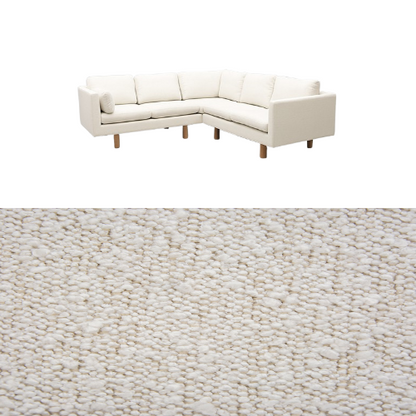 Klädsel till soffa Samsö hörnsoffa 5 sits Tyg Ascot bouclé