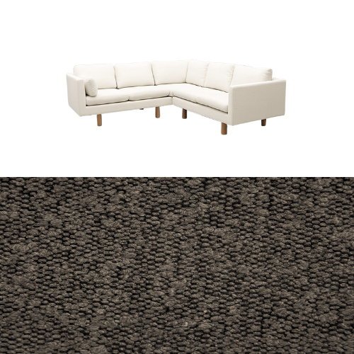 Klädsel till soffa Samsö hörnsoffa 5 sits Tyg Ascot bouclé