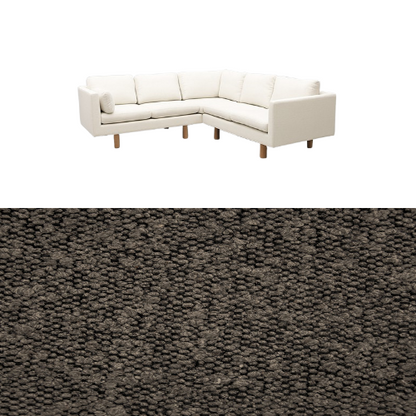 Klädsel till soffa Samsö hörnsoffa 5 sits Tyg Ascot bouclé