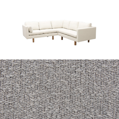 Klädsel till soffa Samsö hörnsoffa 5 sits Tyg Ascot bouclé