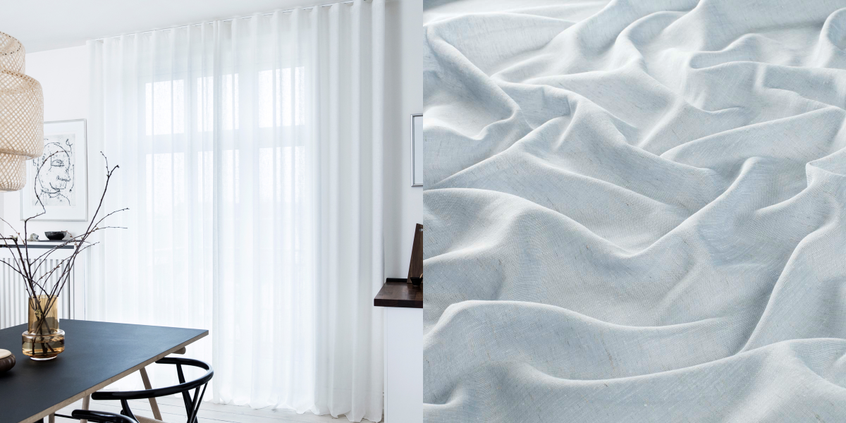 Tunn Linnemixgardin Kalmar (Transparent) Wave