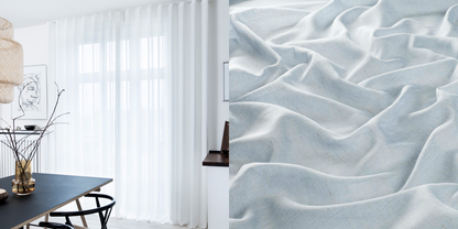 Tunn Linnemixgardin Kalmar (Transparent) Veckband