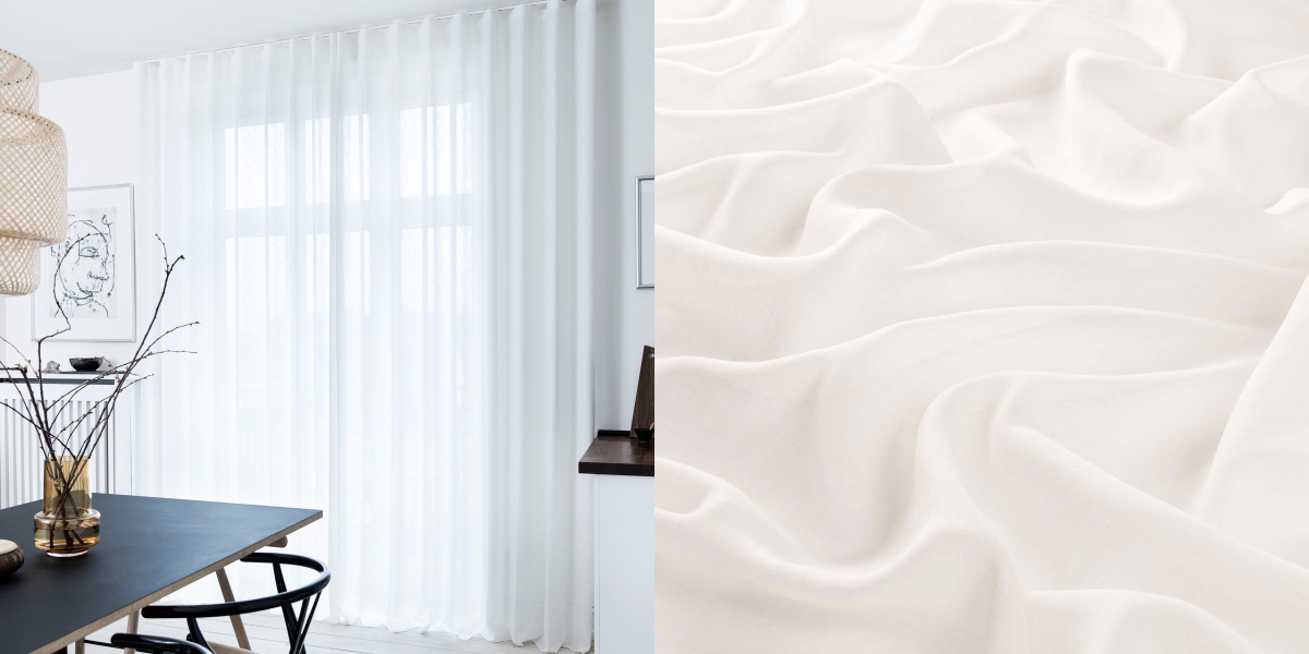 Tunn Linnemixgardin Kalmar (Transparent) Veckband