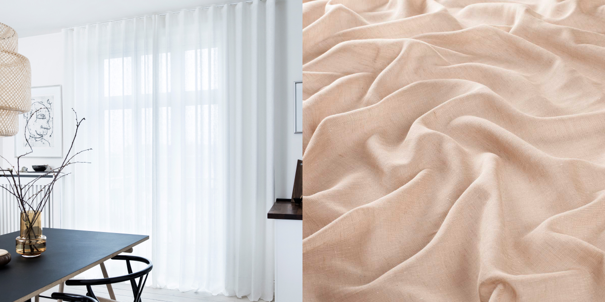 Tunn Linnemixgardin Kalmar (Transparent) Wave