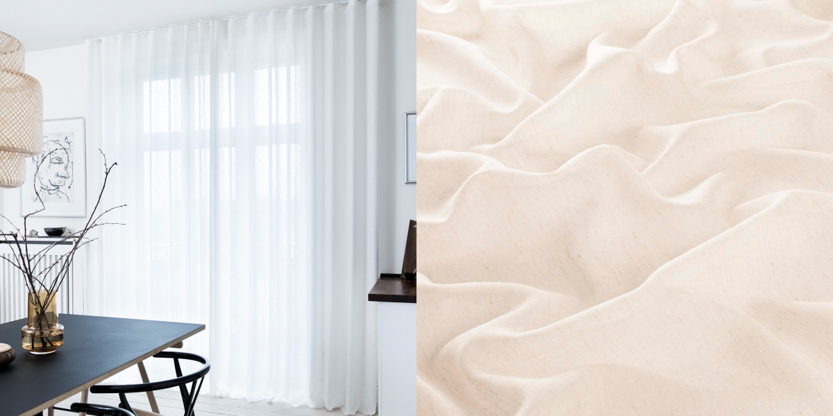 Tunn Linnemixgardin Kalmar (Transparent) Wave