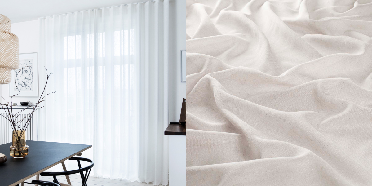 Tunn Linnemixgardin Kalmar (Transparent) Wave