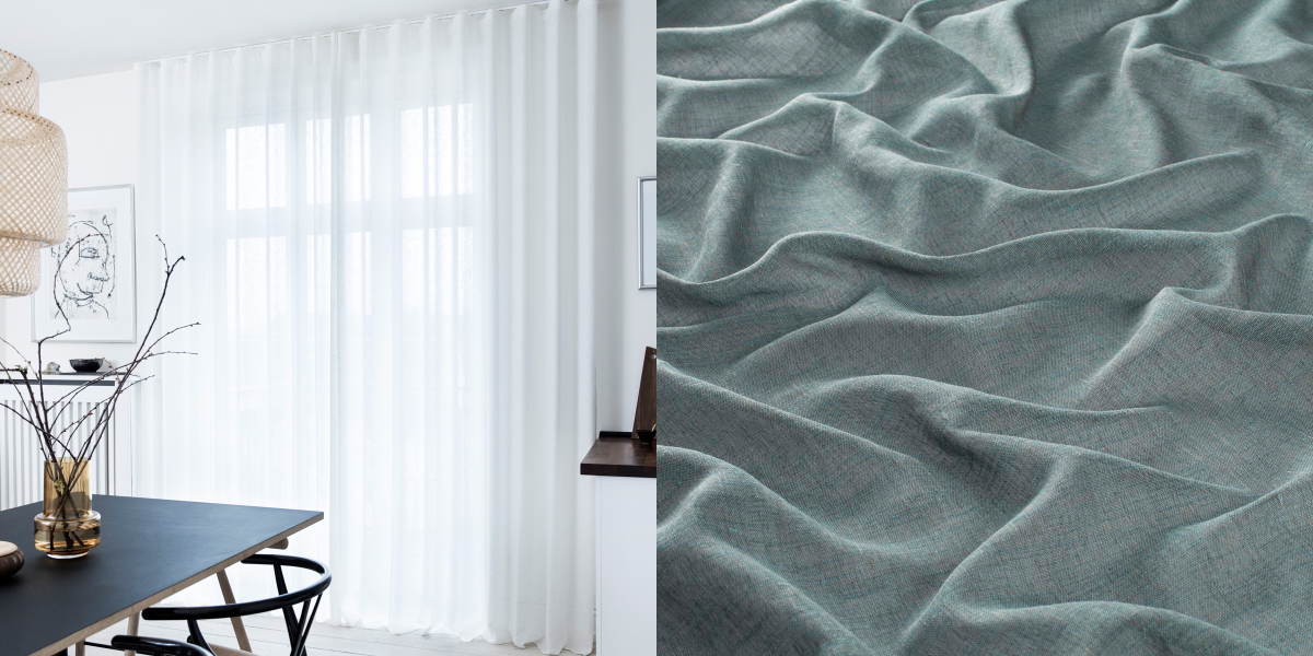 Tunn Linnemixgardin Kalmar (Transparent) Veckband