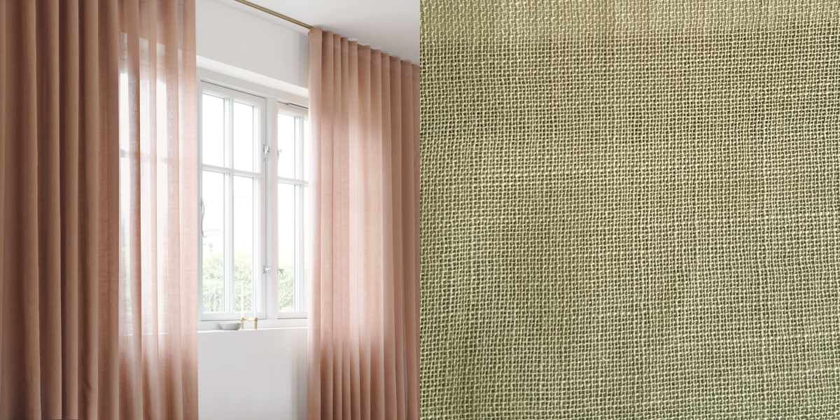 Tunn Linnestrukturgardin Elegante (Transparent) Wave