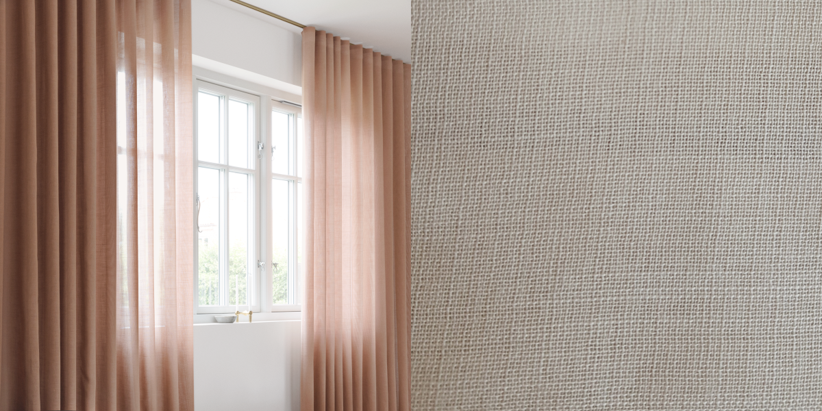 Tunn Linnestrukturgardin Elegante (Transparent) Veckband