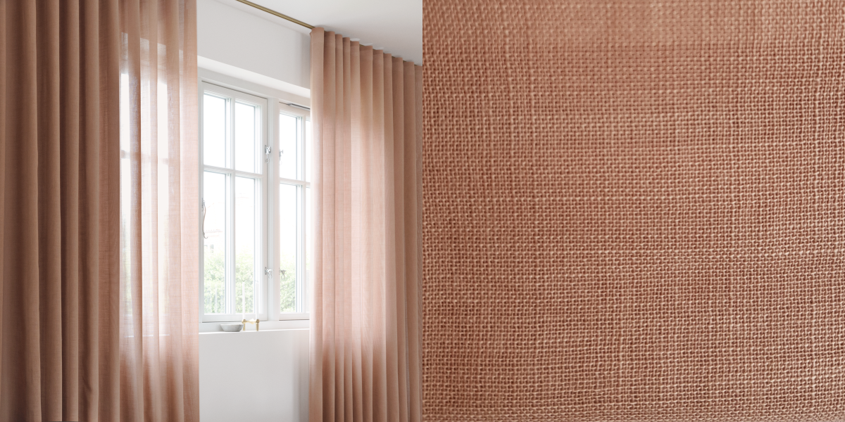 Tunn Linnestrukturgardin Elegante (Transparent) Wave