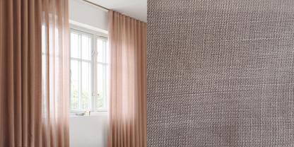 Tunn Linnestrukturgardin Elegante (Transparent) Wave