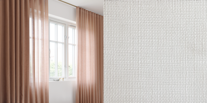 Tunn Linnestrukturgardin Elegante (Transparent) Veckband