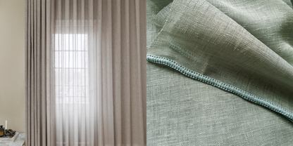 Tunn Linnestrukturgardin Giza (Transparent) Veckband