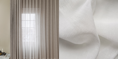 Tunn Linnestrukturgardin Giza (Transparent) Wave