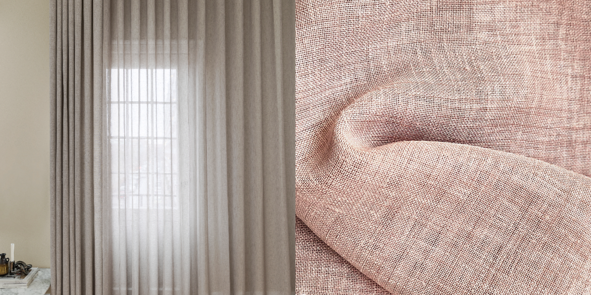 Tunn Linnestrukturgardin Giza (Transparent) Wave