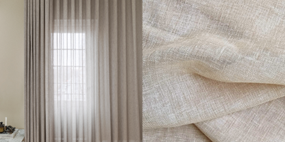 Tunn Linnestrukturgardin Giza (Transparent) Wave