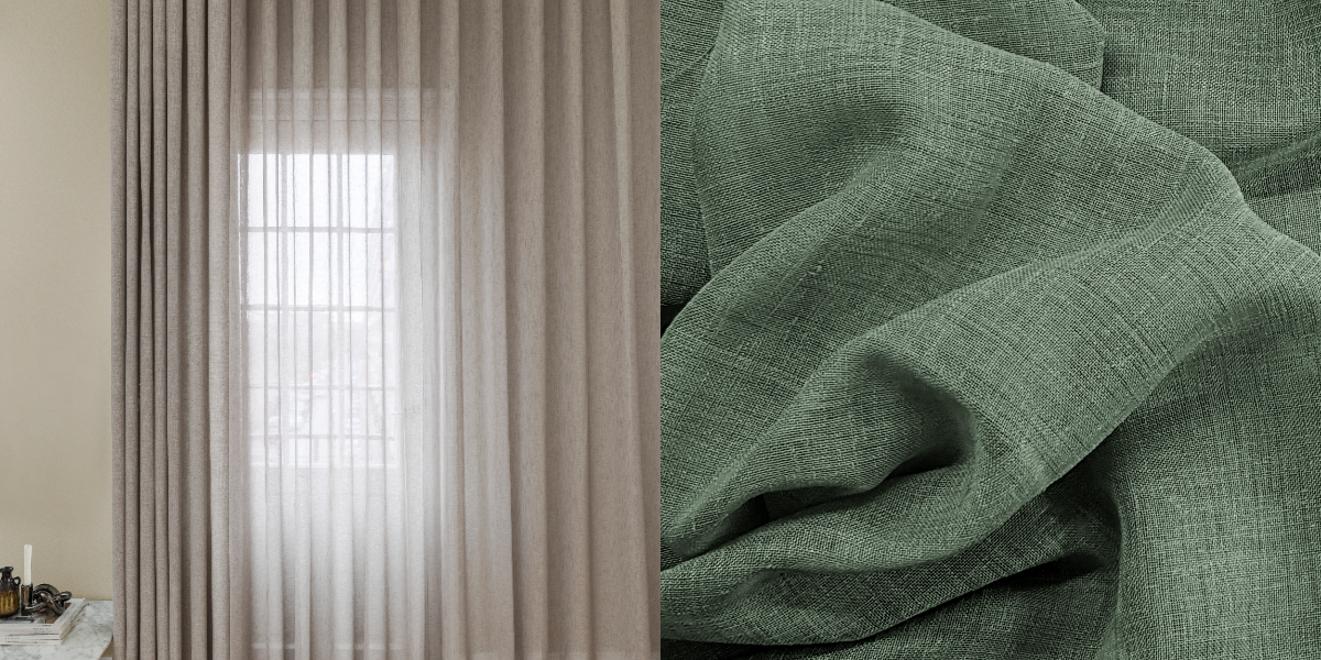 Tunn Linnestrukturgardin Giza (Transparent) Veckband