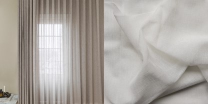 Tunn Linnestrukturgardin Giza (Transparent) Wave