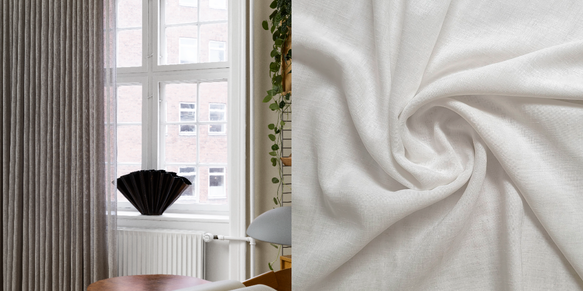 Tunn Linnestrukturgardin Sivas (Transparent) Wave