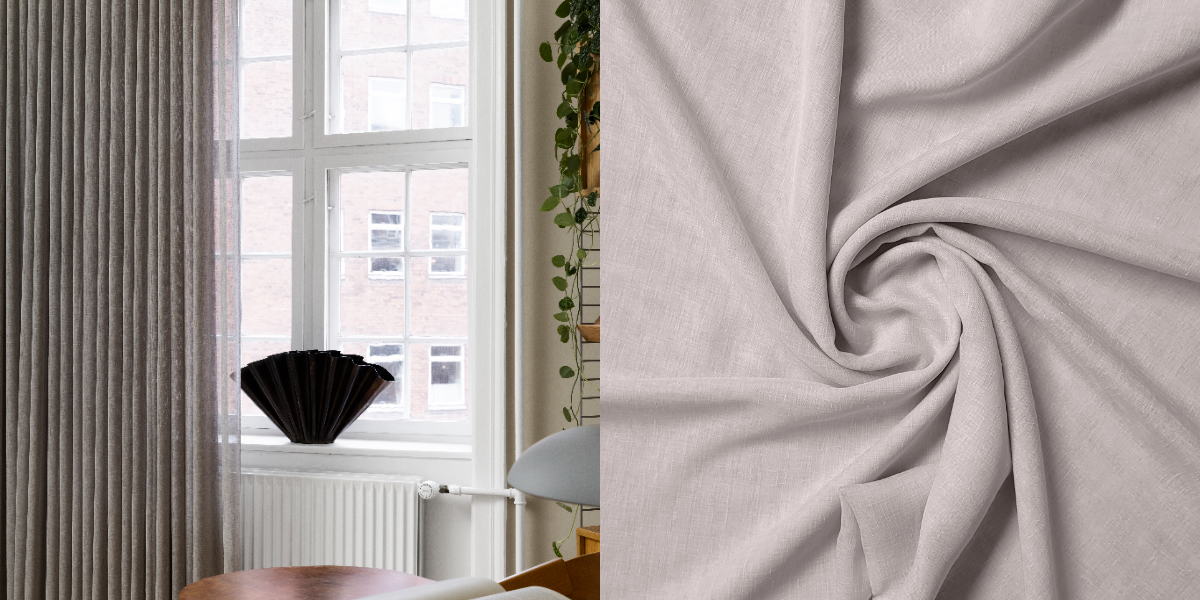 Tunn Linnestrukturgardin Sivas (Transparent) Veckband