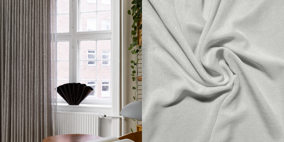 Tunn Linnestrukturgardin Sivas (Transparent) Wave