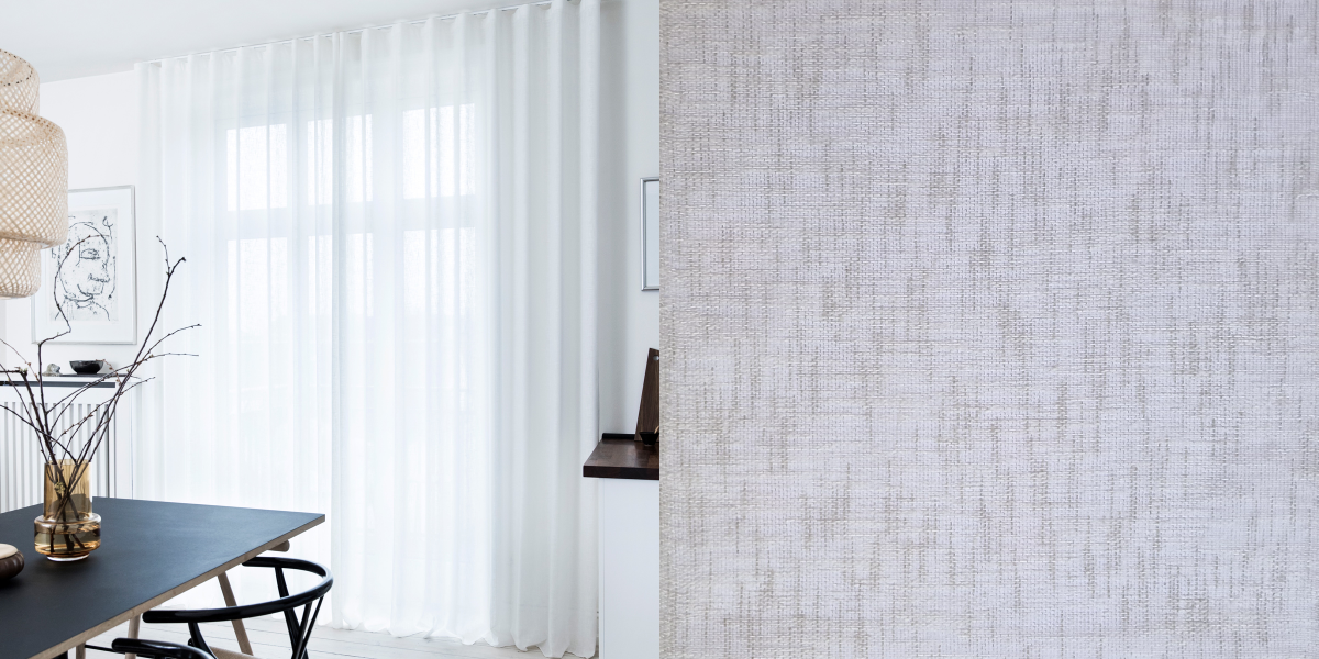 Tunn Linnestrukturgardin Smoke (Transparent) Wave