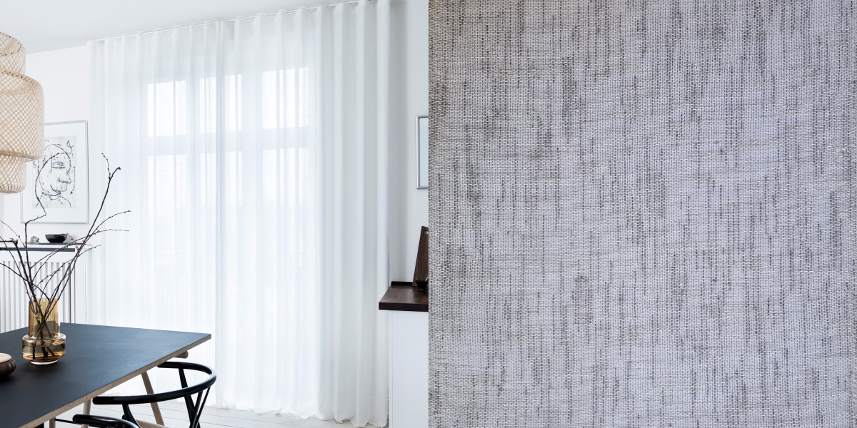 Tunn Linnestrukturgardin Smoke (Transparent) Wave