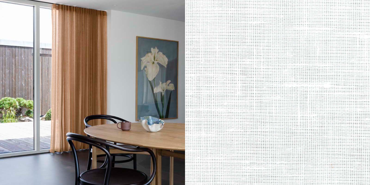 Tunn Linnestrukturgardin Violet (Transparent) Wave