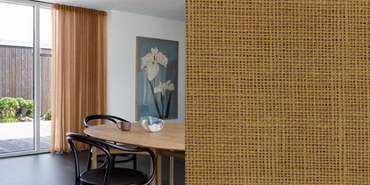 Tunn Linnestrukturgardin Violet (Transparent) Veckband