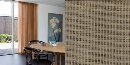 Tunn Linnestrukturgardin Violet (Transparent) Veckband