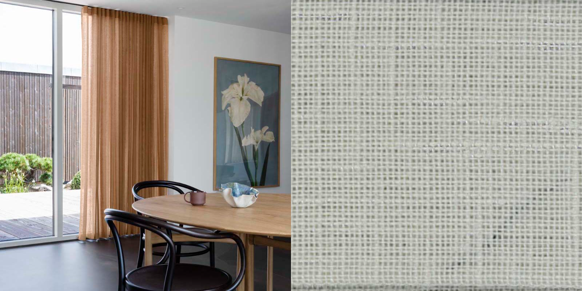 Tunn Linnestrukturgardin Violet (Transparent) Wave